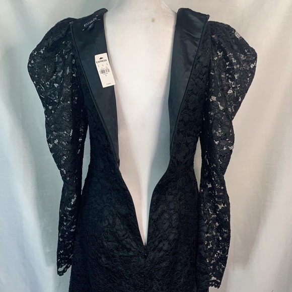 Express Lace Puff Sleeve Fit And Flare Dress- NWT - Picture 11 of 15